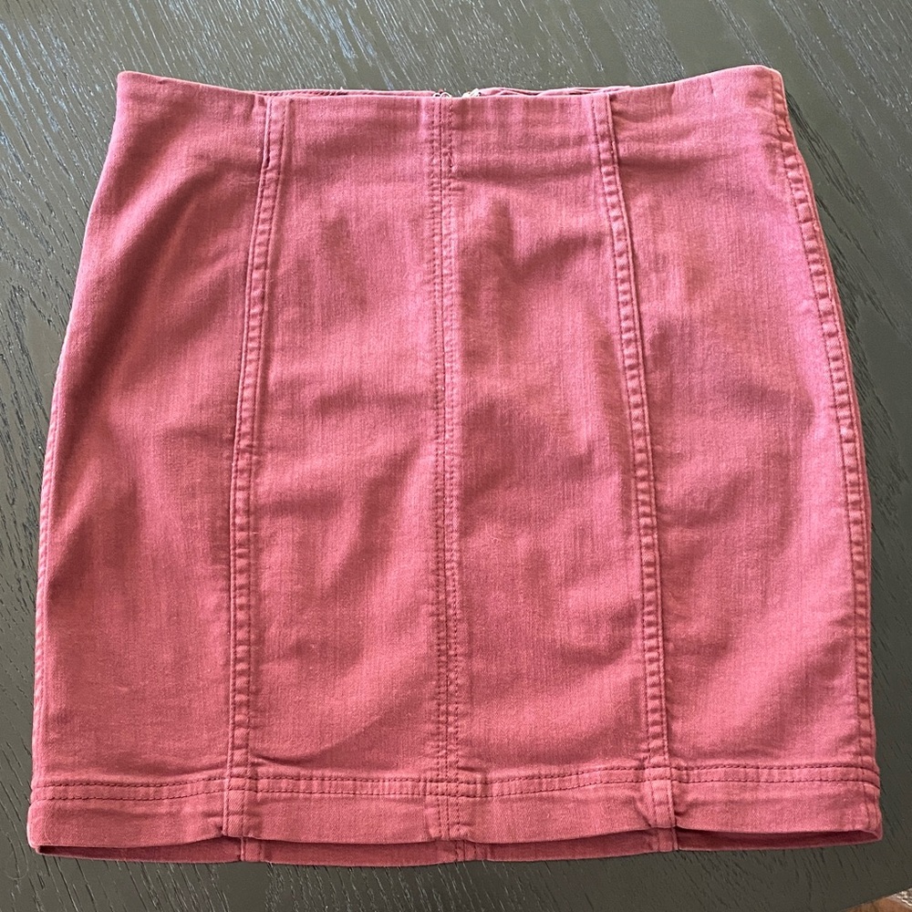 Free People Modern Femme Denim High Waisted Mini Skirt